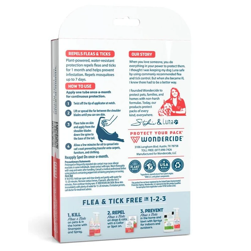 Wondercide - Flea & Tick Spot On Topical Prevention for Cats – Natural Plant Powered Protection