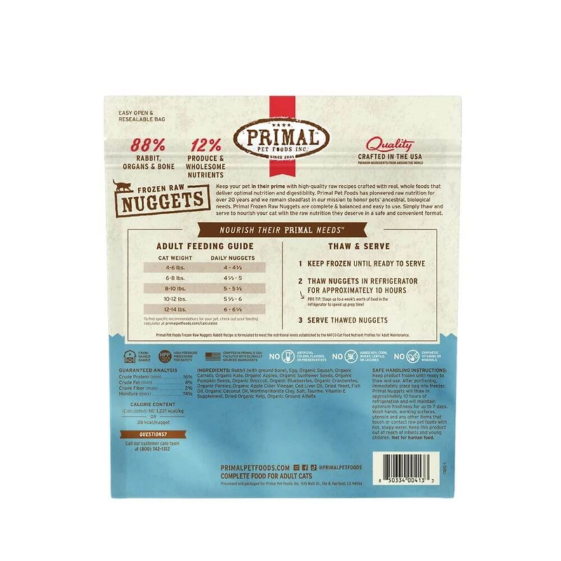 Primal - Frozen Cat Food Nuggets - Raw & Natural Nutrition