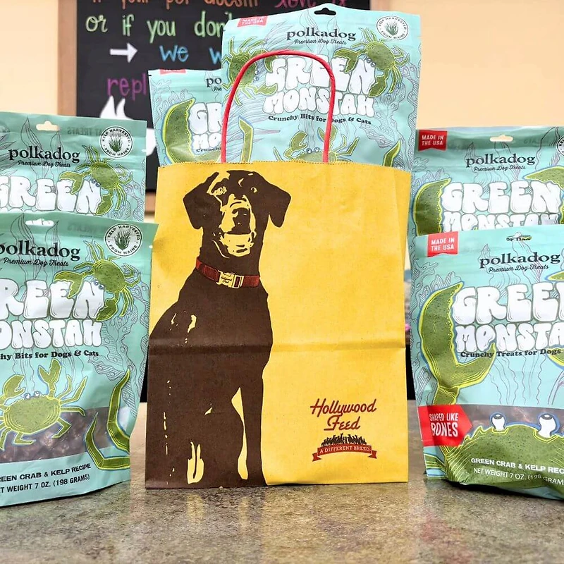 Polkadog - Green Monstah Bits Training Treats for Dogs & Cats - High Protein & Vitamin Rich - Green Crab & Kelp Recipe