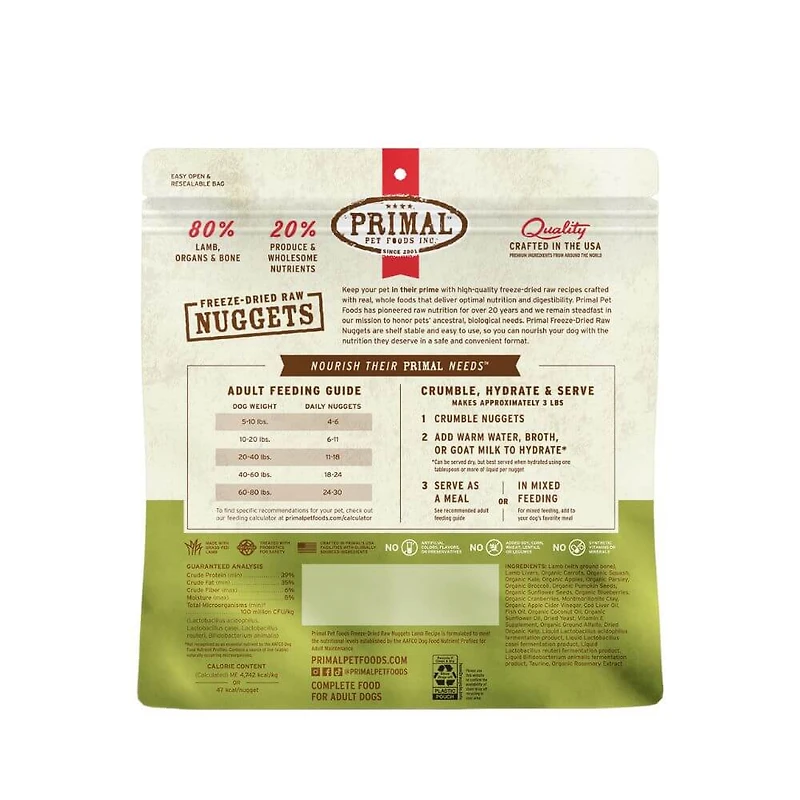 Freeze Dried Dog Food Nuggets - Raw & Natural Nutrition