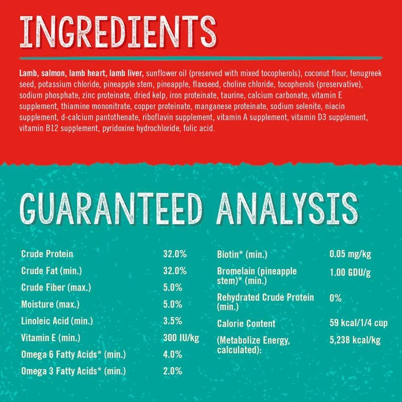 Stella & Chewy's - Freeze Dried Dog Food - Skin & Coat Support Meal or Topper - Grass Fed Lamb & Wild Caught Salmon Recipe