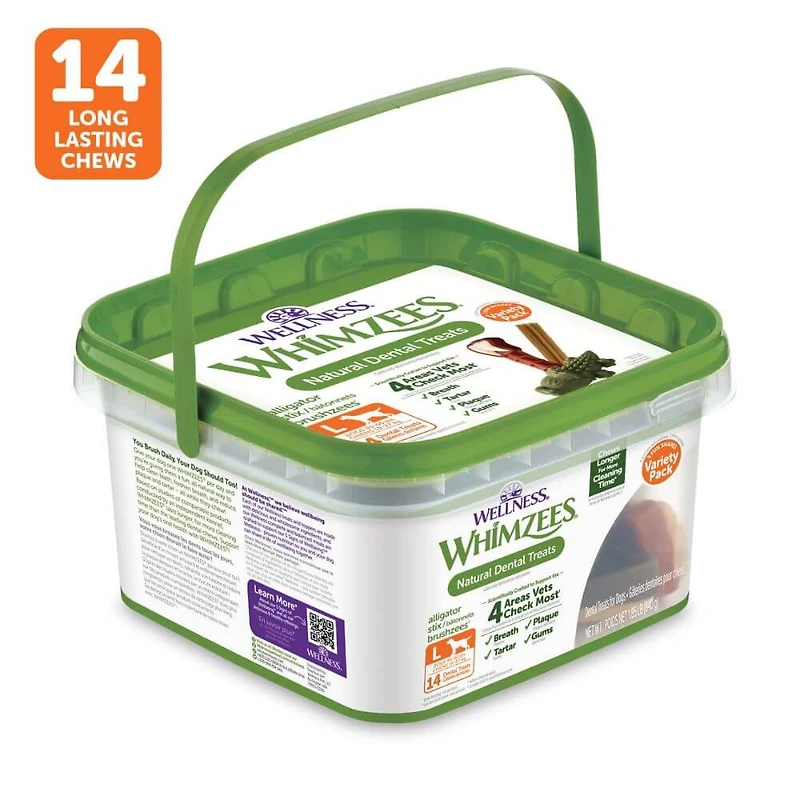 WHIMZEES - Dog Dental Treat - Brushzees Natural Grain Free Dental Chews - Large Breed Value Box