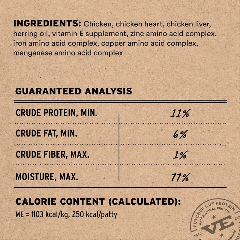 Vital Essentials - Frozen Raw Dog Food - High Protein,  Grain Free & Limited Ingredient Patties - Chicken Entrée