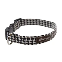 Adjustable Dog Collar - Soft Cotton & Durable Hardware - Houndstooth