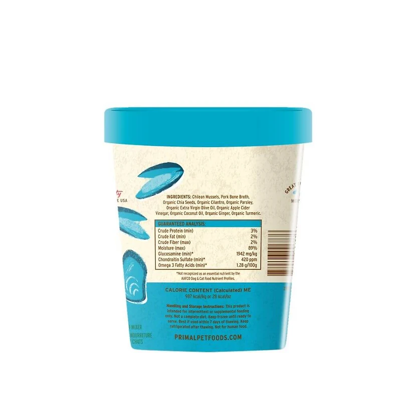 Primal - Fresh Toppers Frozen Meal Mixer for Dogs & Cats - Joint Support with Superfoods - Omega Mussels