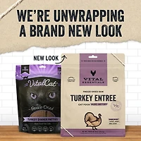 Vital Essentials - Freeze Dried Raw Cat Food - High Protein,  Grain Free & Limited Ingredient Mini Patties - Turkey Entrée