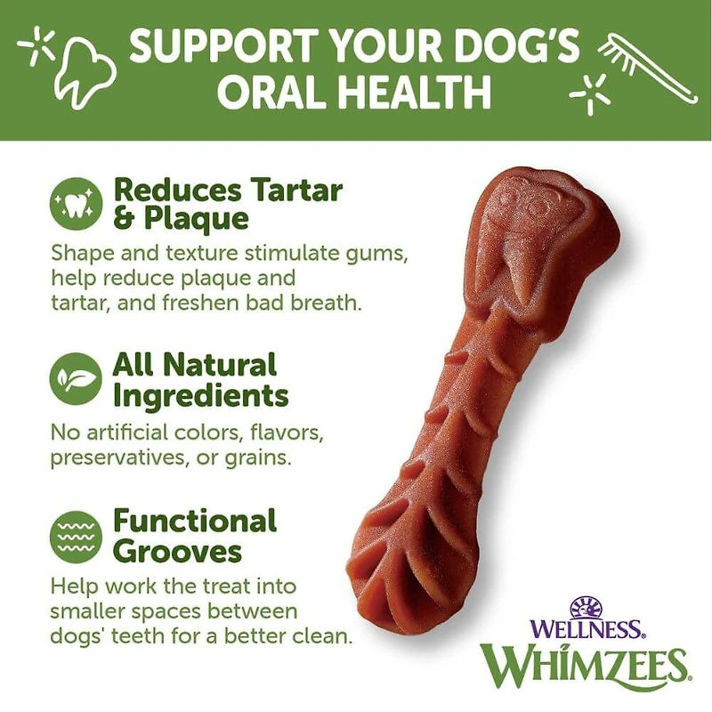WHIMZEES - Dog Dental Treat - Brushzees Natural Grain Free Dental Chews