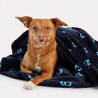 GF Pet - Logo Blanket - Ultra Soft,  Cozy & Stylish Fleece Throw - Navy