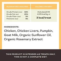 Primal - Freeze Dried Raw Dog Treat - All Natural with Probiotics - Pumpkin For My Pumpkin Chicken,  Pumpkin & Goat Milk