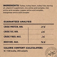 Vital Essentials - Frozen Raw Dog Food - High Protein,  Grain Free & Limited Ingredient Patties - Turkey Entrée
