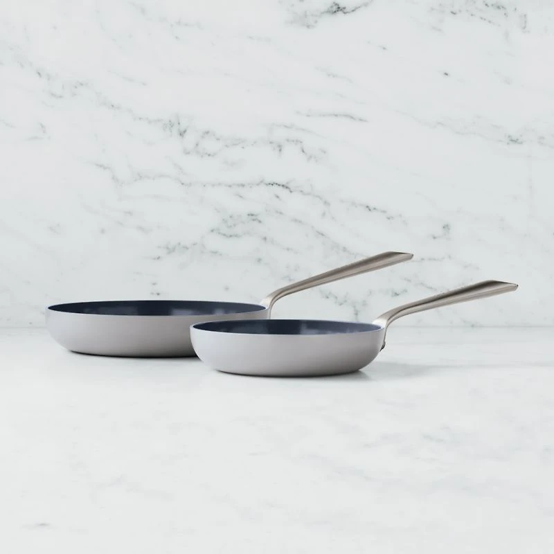 Crate & Barrel EvenCook Ceramic ™ Grey Nonstick Fry Pans, Set of 2
