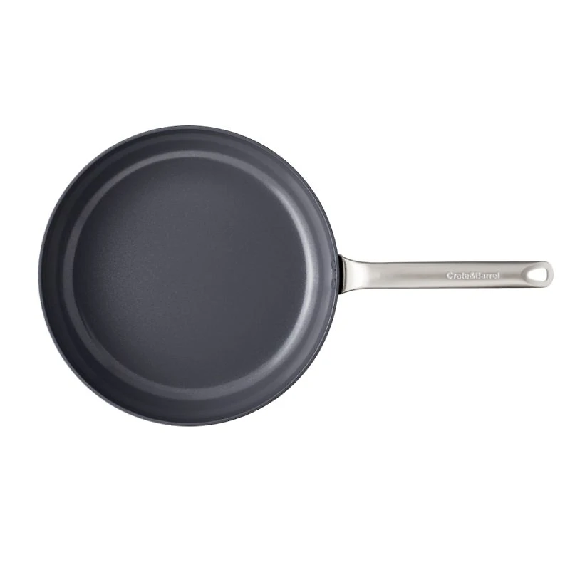 Crate & Barrel EvenCook Ceramic ™ Terracotta Ceramic Nonstick 12" Fry Pan with Lid