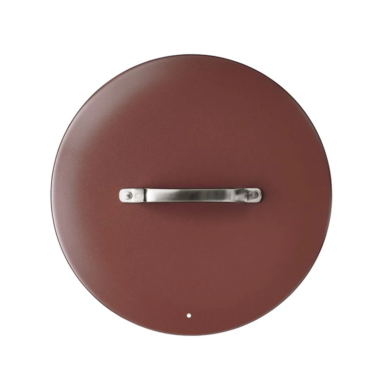 Crate & Barrel EvenCook Ceramic ™ Terracotta Ceramic Nonstick 12" Fry Pan with Lid