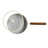 Crate & Barrel Monterey Cream 3-Qt. Non-Stick Ceramic Saute Pan with Lid