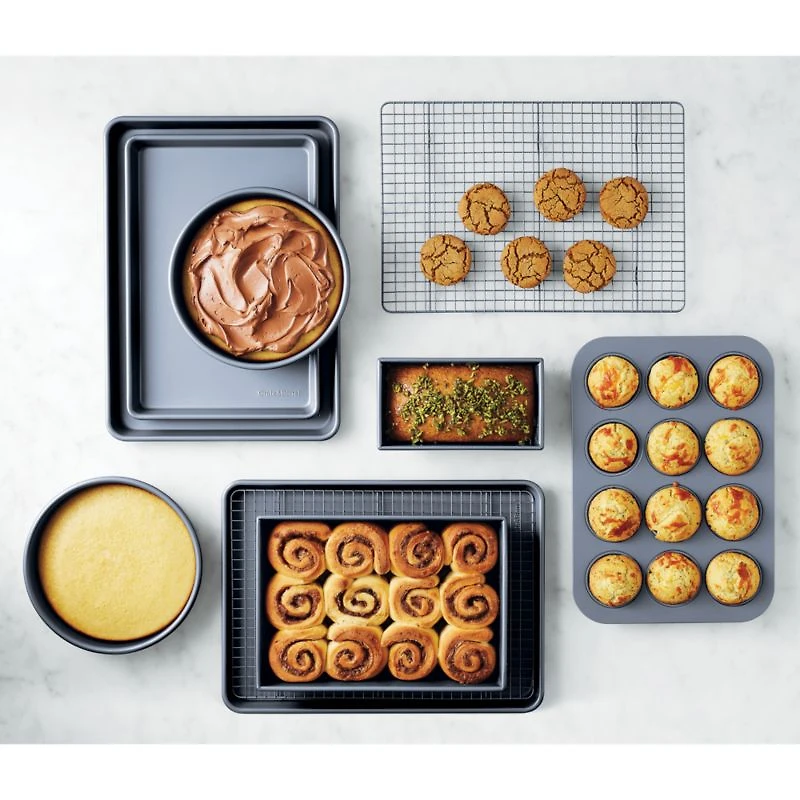 Crate & Barrel Slate Blue 10-Piece Non-Stick Bakeware Set