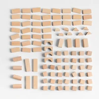 100-Piece Natural Wooden Kids Building Block Set