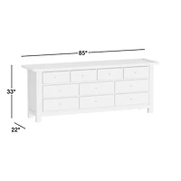 Millbrook 85" Natural Light Oak 10-Drawer Dresser
