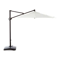 10' White Sand Sunbrella ® Round Cantilever Outdoor Patio Umbrella Canopy
