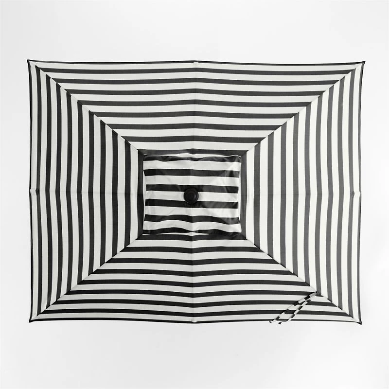10' Rectangle Black and White Cabana Stripe Sunbrella® Outdoor Patio Umbrella Cover