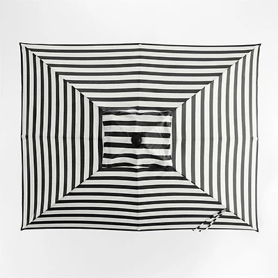 10' Rectangle Black and White Cabana Stripe Sunbrella® Outdoor Patio Umbrella Cover