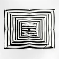 10' Rectangle Black and White Cabana Stripe Sunbrella® Outdoor Patio Umbrella Cover