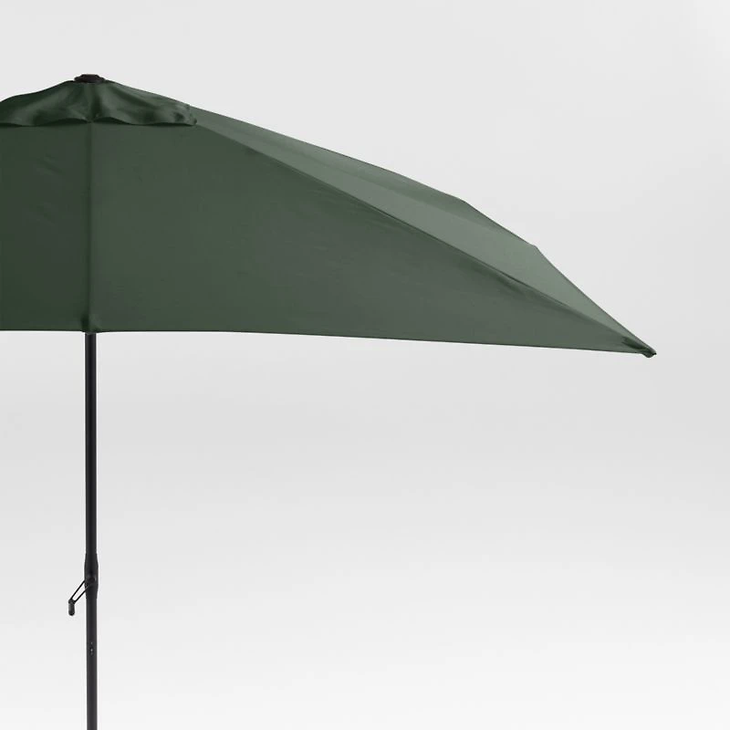 10' Rectangle Sunbrella® Cast Ivy Green Outdoor Patio Umbrella with Black Metal Frame