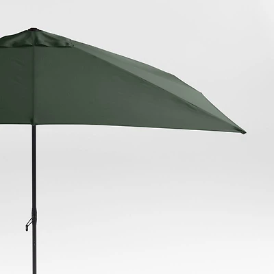 10' Rectangle Sunbrella® Cast Ivy Green Outdoor Patio Umbrella with Black Metal Frame