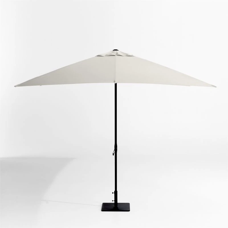10' Rectangle Sunbrella® Cast Silver Outdoor Patio Umbrella with Black Metal Frame