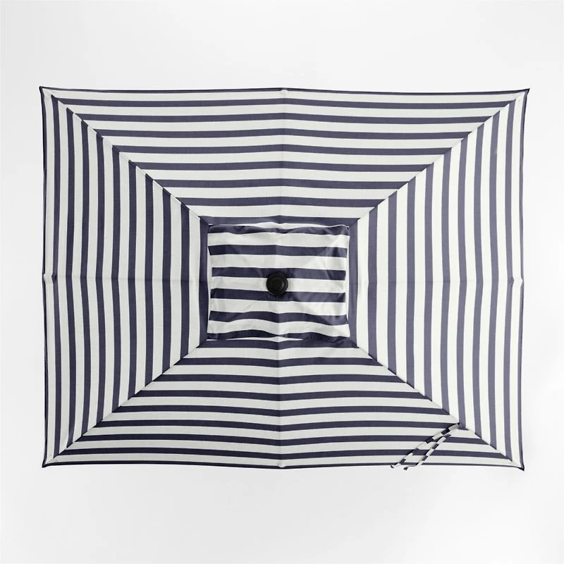 10' Rectangle Navy and White Cabana Stripe Sunbrella® Outdoor Patio Umbrella Cover