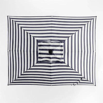 10' Rectangle Navy and White Cabana Stripe Sunbrella® Outdoor Patio Umbrella Cover