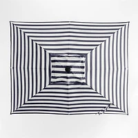 10' Rectangle Navy and White Cabana Stripe Sunbrella® Outdoor Patio Umbrella Cover