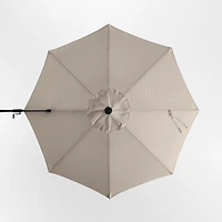 10' Round Cast Ash Brown Sunbrella® Cantilever Outdoor Patio Umbrella with Black Metal Frame