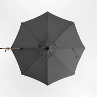 10' Round Cast Charcoal Grey Sunbrella® Cantilever Outdoor Patio Umbrella with Faux Wood Metal Frame