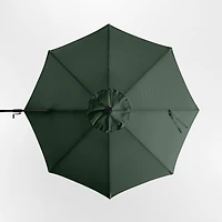 10' Round Cast Ivy Green Sunbrella® Cantilever Outdoor Patio Umbrella with Black Metal Frame