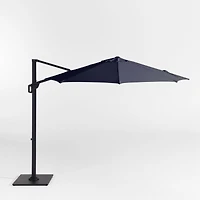 10' Round Canvas Navy Blue Sunbrella® Cantilever Outdoor Patio Umbrella with Black Metal Frame