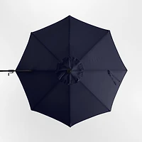 10' Round Canvas Navy Blue Sunbrella® Cantilever Outdoor Patio Umbrella with Black Metal Frame
