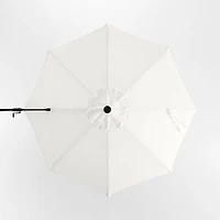 10' Round Canvas White Sunbrella® Cantilever Outdoor Patio Umbrella with Black Metal Frame