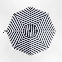 10' Round Navy and White Cabana Stripe Sunbrella® Cantilever Outdoor Patio Umbrella with Black Metal Frame