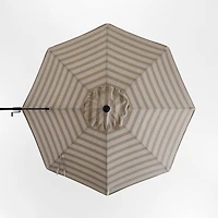 10' Round Dune Tan Stripe Sunbrella® Cantilever Outdoor Patio Umbrella with Black Metal Frame