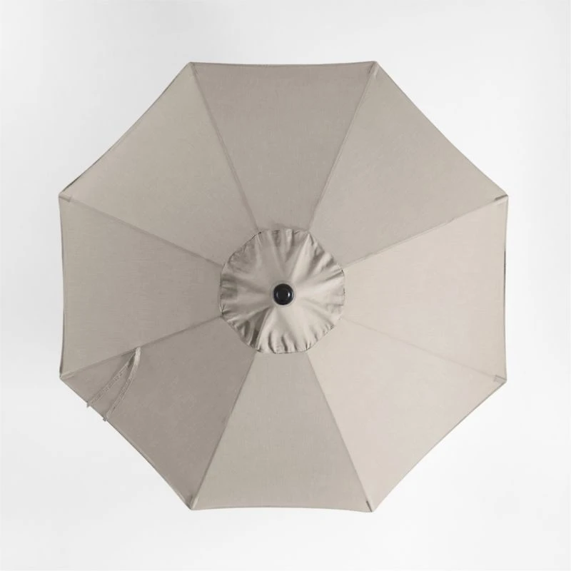 10' Round Sunbrella® Cast Ash Brown Outdoor Patio Umbrella with Black Metal Frame