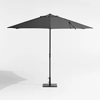 10' Round Cast Charcoal Grey Sunbrella® Outdoor Patio Umbrella with Black Metal Frame