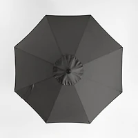 10' Round Cast Charcoal Grey Sunbrella® Outdoor Patio Umbrella with Black Metal Frame