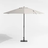10' Round Sunbrella® Cast Silver Outdoor Patio Umbrella with Black Metal Frame