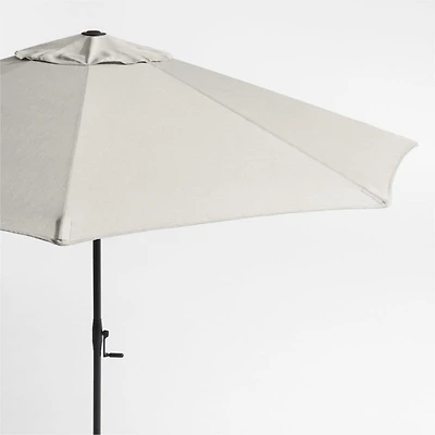 10' Round Sunbrella® Cast Silver Outdoor Patio Umbrella with Black Metal Frame