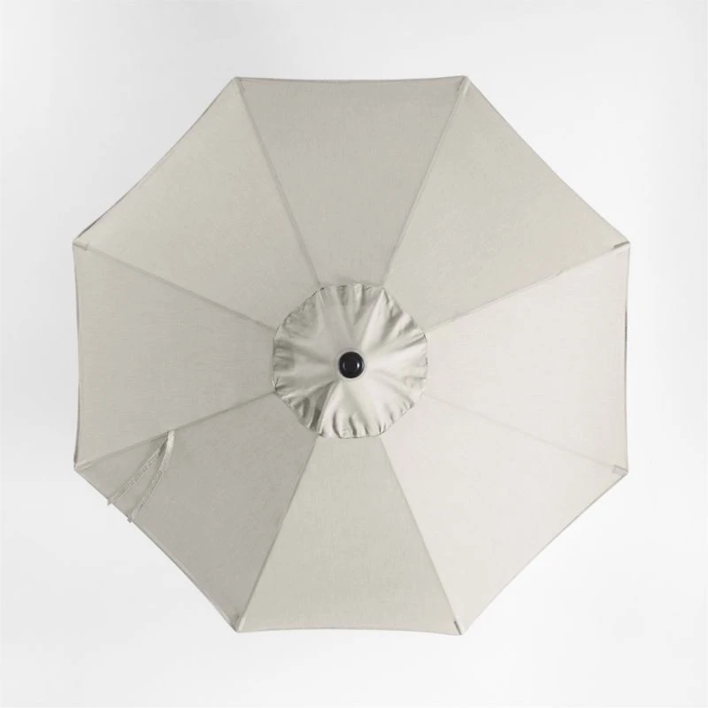 10' Round Sunbrella® Cast Silver Outdoor Patio Umbrella with Black Metal Frame