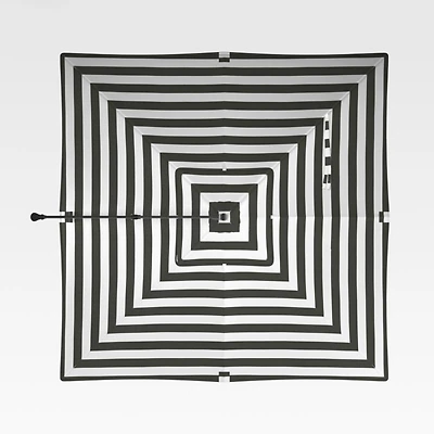 10' Black and White Cabana Stripe Square Outdoor Patio Umbrella Canopy