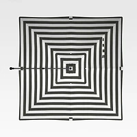 10' Black and White Cabana Stripe Square Outdoor Patio Umbrella Canopy