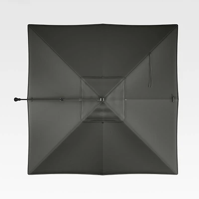 10' Sunbrella ® Charcoal Square Cantilever Outdoor Patio Umbrella Canopy