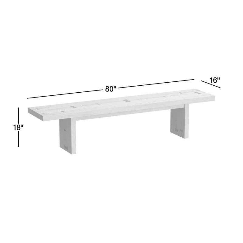 Papillon Oak Wood Dining Bench by Laura Kim