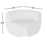Leandro Hazel Green Rounded Corner Dining Banquette Chair